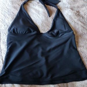 Black halter tankini